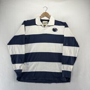 Vintage Penn State Rugby Shirt men's Blue White Nittany Lions Embroidered Retro